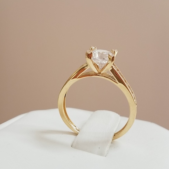 14k Yellow gold Engagement Ring & Wedding 2pc - Picture 5 of 14